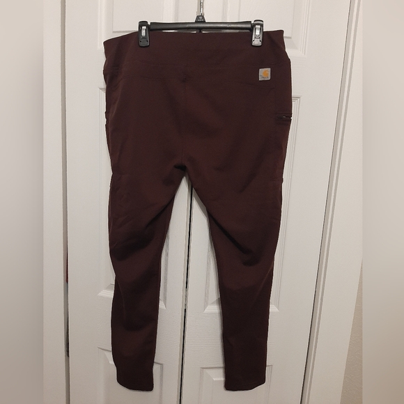 Women's carhartt burgundy force fitted utility leggings - Picture 3 of 5